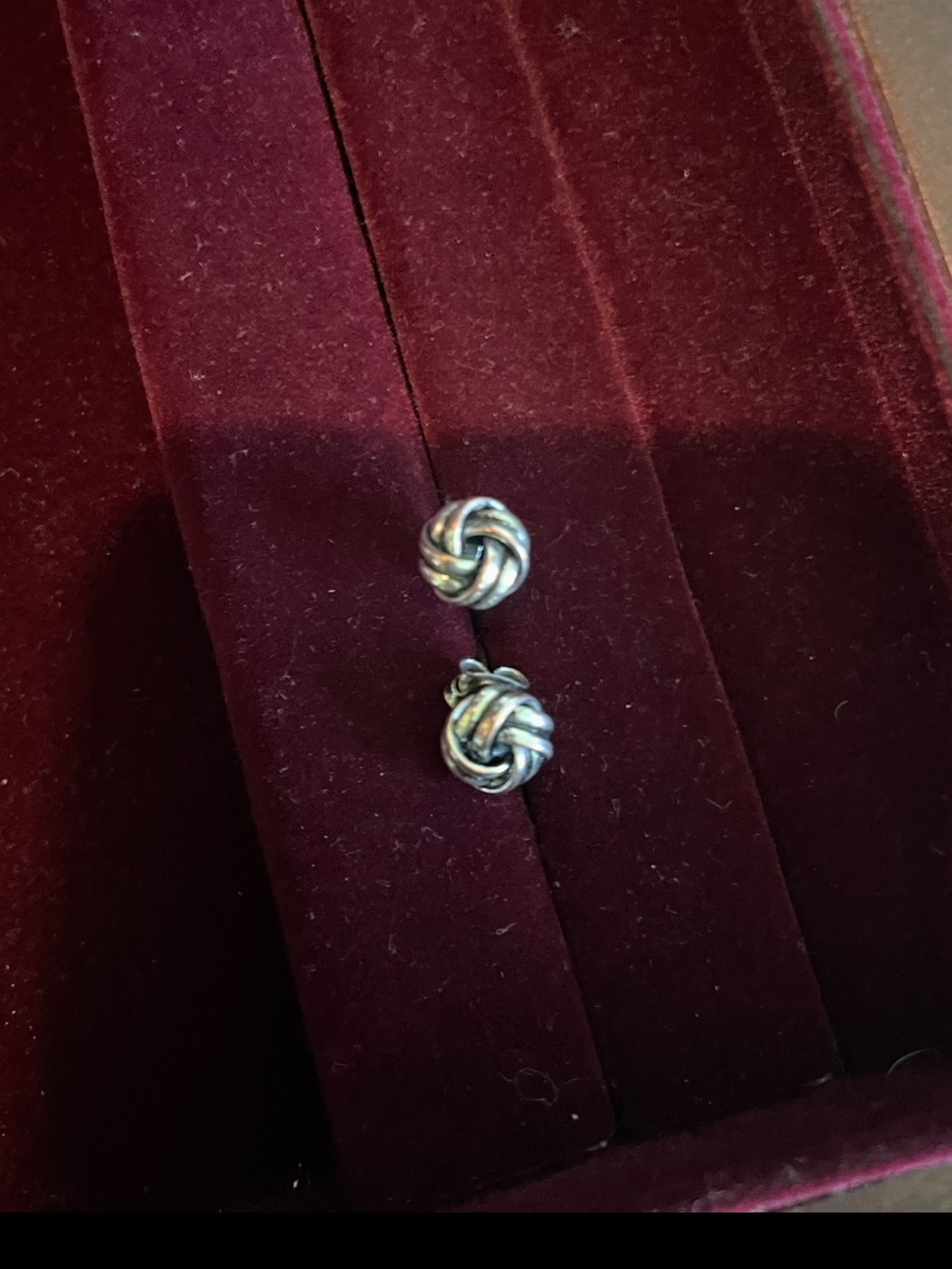 Silver Love Knot Stud Earrings